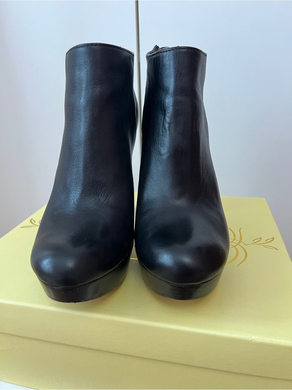 Michael Kors Black Leather Platform Ankle Boots